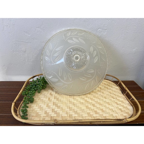 Vintage Frosted Glass Ceiling Light Globe Fixture 12” Wide